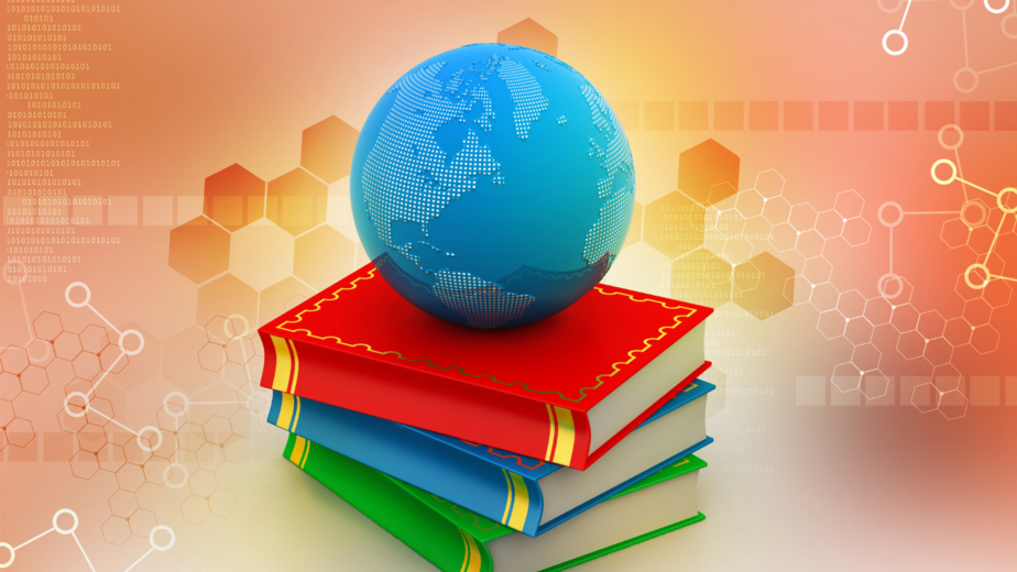 globe on stack of books