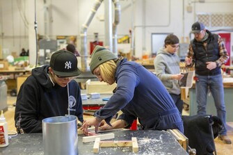 students working in workshop